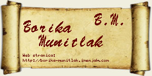 Borika Munitlak vizit kartica